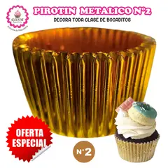 GENERICO - Pirotin Bocadito Metálico Dorado para Repostería N°2 1000 unidades