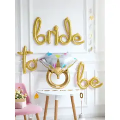 GENERICO - Globos bride to be y anillo dorado despedida de soltera