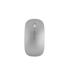 RYBIU IMPORT - Mouse Recargable con Entrada USB con Luz Led de Color Plata