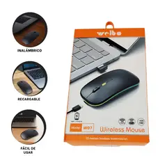 RYBIU IMPORT - Pack4 Mouse Wireless sin Cable Negro Y+Banderitas Adhesivas