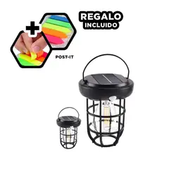 GENERICO - Pack6 Foco Solar con Sensor en Negro Y+Banderitas Adhesivas