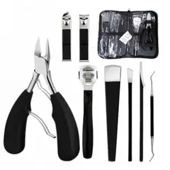 GENERICO - Set Pedicure Acero Inoxidable 8 Piezas Negro