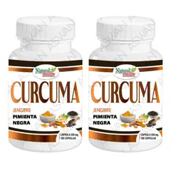GENERICO - Pack 2 Cúrcuma Jengibre y Pimienta Negra 100 capsulas - NATURAL MEDIX