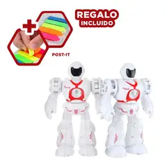 GENERICO - Pack6 Robot con Sonido en Naranja Y+Banderitas Adhesivas