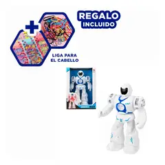 GENERICO - Pack6 Robot con Caminata Automatica Azul Y+Ligas de Regalo