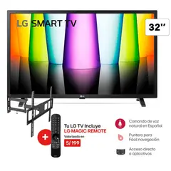 LG - Televisor 32 HD Smart TV webOS22 HDR 32LQ600BPSA + Rack Giratorio