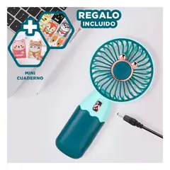 GENERICO - Ventilador Facil de Transportar en Verde Y+Regalo Agendita