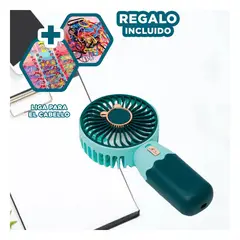 GENERICO - Pack12 Mini Enfriador de Mano Verde Y+Ligas de Regalo