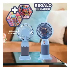 GENERICO - Pack12 Mini Enfriador de Mano Azul Y+Ligas de Regalo