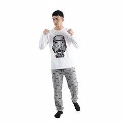STAR WARS - PIJAMA POLO ML Y PANTALON HOMBRE BLANCO