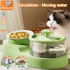 GENERICO - BEBEDERO AUTOMÁTICO CON COMEDERO - AZUL ACERO