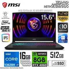 MSI - Laptop Gamer Katana 15 Intel Core i7 13620H 16GB RAM 1TB SSD Nvidia RTX 4060 8GB 15.6" B13VFK-2049US