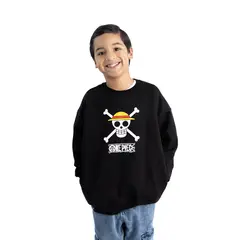 TOEI ANIMATION - POLERA MODA ONE PIECE NEGRO NIÑO