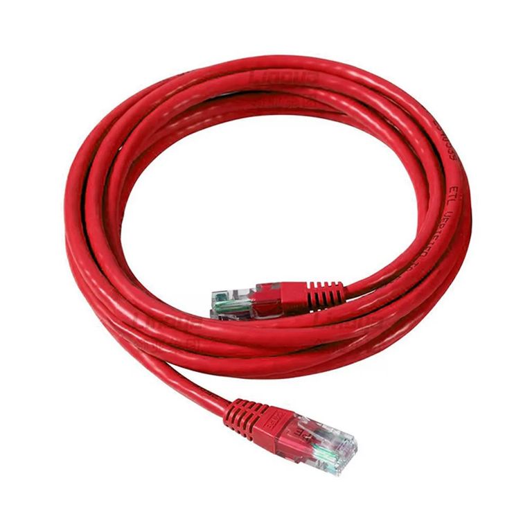 Cable De Red Patch Cord Cat 6 3M - Conexión Rápida Y Fiable, Color Rojo