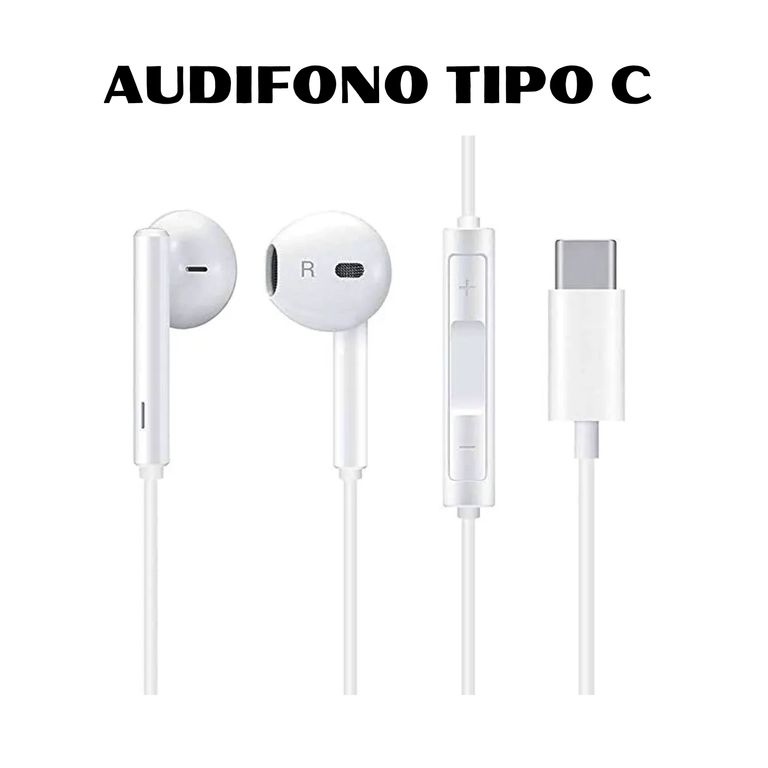 AUDIFONO CABLE TIPO C BLANCO CONTROL DE VOLUMEN