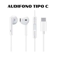 GENERICO - AUDIFONO CABLE TIPO C BLANCO CONTROL DE VOLUMEN