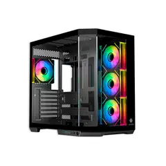 ANTRYX - Caja Mid Tower Fx-800 Argb Con 4 Ventiladores, Color Negro Y Diseño Elegante Para G