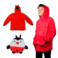 GENERICO - Peluche Convertible En Polera Con Capucha para Niños Escarabajo