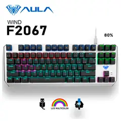 AULA - TECLADO F2067 MECANICO SW-BLUE RAINBOW