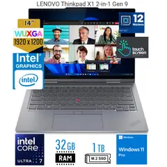 LENOVO - Laptop Lenovo,THINKPAD X1 2-IN-1 GEN 9,intel Core u7 Gen9, Ram 32GB, SSD 1TB.,14" WUXGA