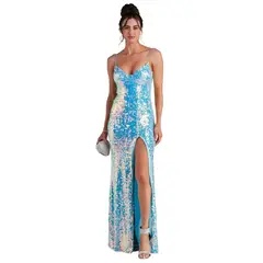 BLWOENS - Vestido de noche para mujers - Azul