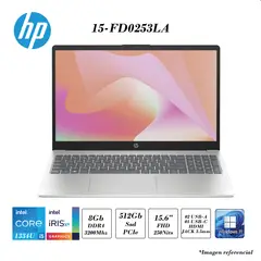 HP - LAPTOP 15-FD0253LA INTEL CORE I5-1335U 4.6GHZ 8GB DDR4 512GB SSD INTEL IRIS XE 15.6 FHD WIN 11