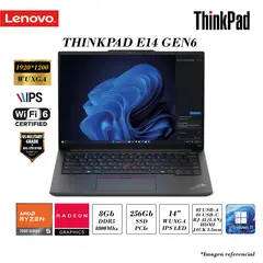 LENOVO - LAPTOP THINKPAD E14 GEN 6 RYZEN 5-7535U 8GB DDR5 256GB SSD 14" WUXGA WIN11 HOME