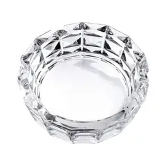 INSPIRA - Gran Cenicero de Vidrio Tallado Circular 15 cm