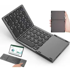 GENERICO - Teclado Bluetooth para Celular Tablet Touchpad Recargable Plegable