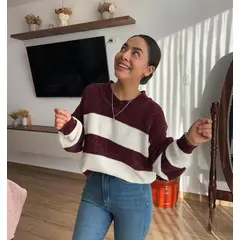 GENERICO - CHOMPA DE DAMA RAYADO CUELLO V