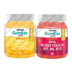 GENERICO - PACK 2 ADULTO OMEGA 3 & DHA 130 GOMITAS - SOTTCOR