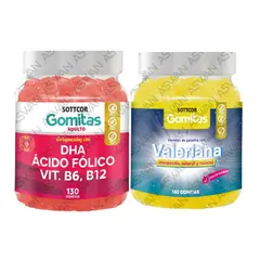 GENERICO - PACK 2 ADULTO 130 GOMITAS DHA & VALERIANA - SOTTCOR