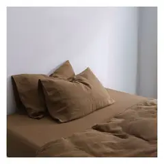 GENERICO - Sábanas 100 % algodón bramante avellana 200 hilos Lima Tienda