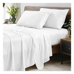 GENERICO - Sábanas 100 % algodón pima blanco 300 hilos Lima Tienda