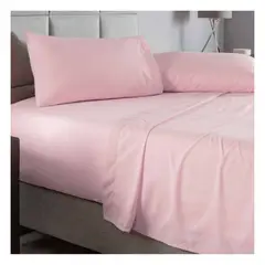 GENERICO - Sábanas 100 % algodón pima rosado 300 hilos Lima Tienda
