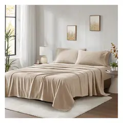 GENERICO - Sábanas polar beige Lima Tienda