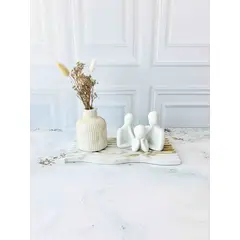 CONKRETE - Set Decorativo de adornos Familia Mod 1 + Flores preservadas