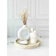 CONKRETE - Set Decorativo de adornos Pareja Mod 1 + Flores preservadas