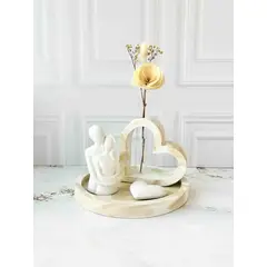 CONKRETE - Set Decorativo de adornos Pareja Mod 3 + Flores preservadas