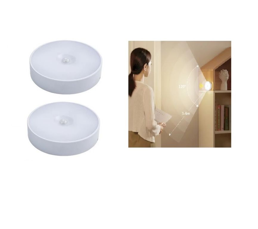 2 LUCES LED CON SENSOR DE MOVIMIENTO RECARGABLE
