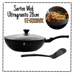 FINEZZA - Sarten Ultragranito de 28 cm con Tapa 3 Piezas FZ-M328WK