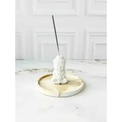 CONKRETE - Portainciensos Buddha con Base de cemento