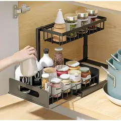 GENERICO - Estante Multifuncional de Cocina Model L - Negro