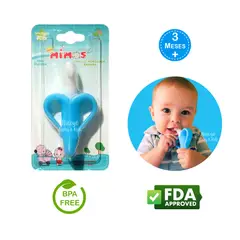 MIMOS - Mordedor Platanito de Silicona Azul para Bebés