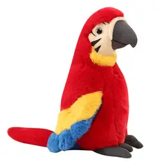VATYERTY - Peluche de imitación de loro guacamayo y cacatúa rojo