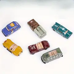 VATYERTY - 6 Coches de Juguete Clásicos de Metal Fundido
