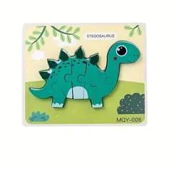 VATYERTY - Rompecabezas de dinosaurio estegosaurio de madera Extrokids
