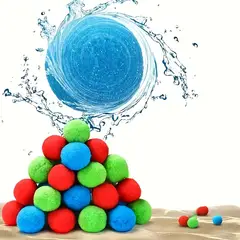 VATYERTY - 10 pelotas de agua reutilizables de colores aleatorios