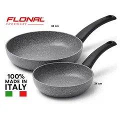 LA ITALIANA - Sarten 24cm y 30cm ROCA VOLCANICA - HECHO EN ITALIA...