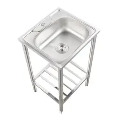 GENERICO - Lavadero de Cocina 1 Poza con soporte Acero Inoxidable